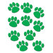 Green Paw Print Accents 30 Pk