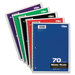 Wirebound 1-Subject Notebook, Wide Rule, 70 Sheets/Pad