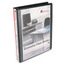 Round Ring Economy Vinyl View Binder, 1in Capacity, Black
