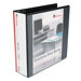 Round Ring Economy Vinyl View Binder, 3in Capacity, Black