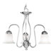  3 Light Chandelier with Alabaster Glass