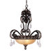 Iron and Crystal 3 Light Inverted Pendant