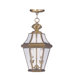 Georgetown Two Light Outdoor Hanging Lantern in Polished Brass