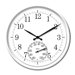 Decorative Clock with 14" Thermometer in White