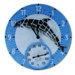 Mosaic Dolphin Outdoor 14" Clock/Thermometer