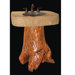 Tranquilous Wood Trunk Pedestal with 25" - 32" Integrated Boulder Sink