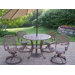 Mississippi 5 Piece Swivel Dining Set with Umbrella