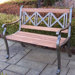 Triple Cross Wood and Metal Park Bench