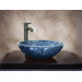 Trista Hand Carved Boulder Vessel Sink in Blue Pearl