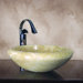 Boris 5" x 15" Hand Carved Round Vessel Sink in Cream