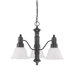 Gotham 3 Light Chandelier with Frosted Glass