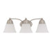Empire  Vanity Light with Frosted White Glass in Brushed Nickel