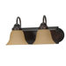 Ballerina  Vanity Light with Champagne Linen Washed Glass in Mahogany Bronze