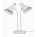 Two Light Twin Goose Neck Desk Lamp in White