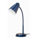 One Light Large Goose Neck Desk Lamp in Met Blue