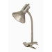 One Light 13" Goose Neck Clip-On Lamp in Nickel