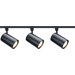 Three Light Straight Cylinder Track Light Kit in Black