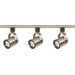 Three Light Line Voltage Round Back Track Light Kit in Brushed Nickel
