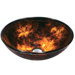 Black/Gold Fusion Tempered Glass Vessel Sink