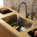 One Handle Single Hole Pull-Out Spray Kitchen Faucet with 16" Spout