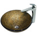 Glass Textured Vessel Sink and Round-Edged Faucet Set
