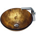 Liquid Gold Vessel Sink and Side Lever Faucet Set