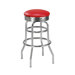 Steel Double Ring 30" Retro Backless Metal Swivel Barstool
