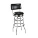 Steel Double Ring Retro Metal Swivel Stool