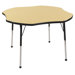 48" Clover Shaped Adjustable Activity Table in Maple