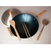 5 Piece 14" Preseasoned Flat Bottom Wok Set