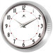 Retro Round Metal Wall Clock In Silver