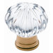 Fluted Crystal Ball Knob in Polished Brass