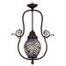 Victorian Tiffany Nouveau 1 Light Fishscale Foyer Pendant