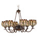 6 Light Jeweled Basket Chandelier