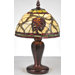 Lodge Tiffany Floral Burgundy Pinecone Mini Lamp