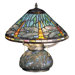 17" H Tiffany Dragonfly with Tiffany Mosaic Base Table Lamp
