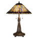 27" H Tiffany Jeweled Peacock Table Lamp