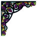 Tiffany Nouveau Jeweled Grape Corner Bracket with Golden Bands