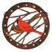 Lodge Animals Cardinals Medallion Stained Glass Window