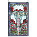 Victorian Nouveau Lily Stained Glass Window