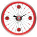 Bike Wall Clock with Aluminum Rim in Red
