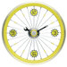 Bike Wall Clock with Aluminum Rim in Yellow