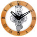 Wooden Moving Gear Wall Clock with Wooden Dial Ring