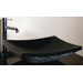 Rectangular Stone Vessel Sink with Rough Exterior in Black Granite