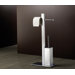 Bridge Bathroom Butler with Double Toilet Paper Holder and Toilet Brush in Chrome