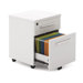 Two Drawer Mobile Pedestal in White Lacquer