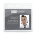 Vinyl Badge Holder,No Clip,Horz,4"x3",50/PK,Clear