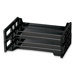 Stackable Desk Trays, Side Load, 13-3/16"x9"x2-3/4", 2 per Pack, Black