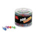Push Pins, Steel Point, 1/4"Dia x 1/2"L, 200 per Pack, Assorted
