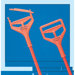 Plastic Speed Change Mop Handle Fiberglass in Safety Orange